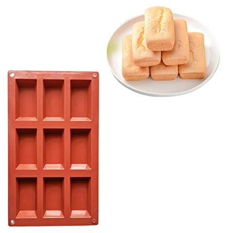 Eventerde Moule Barre De Céréales Silicone | Moule À Gâteau Financier À 9 Cavités | Moule Barre De Céréales | Moulle Silicone Rectangulaire | Moule À Biscuits En Silicone | Pour Chocolat, Muffin