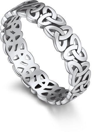 Bandmax Anillo Plata Mujer Vintage Nudo Celta Anillo Dedos Compromiso Boda Talla 57 mm