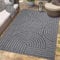 carpet city Outdoor Teppich Wetterfest 120x170 cm - Grau-Anthrazit - Wendeteppich, Beidseitiges Geometrisches Muster - Balkonteppich Wasserfest Outdoor - Terrassenteppich