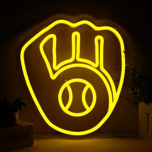 Balanar Baseball-Handschuh-Neonschild, Schlafzimmer, Neon-Baseball-LED-Schild, Spielzimmer-Dekoration, Sport-Neon, Wanddekoration, Party, Schlafzimmer, Männerhöhle, Geburtstagsdekoration, Club,