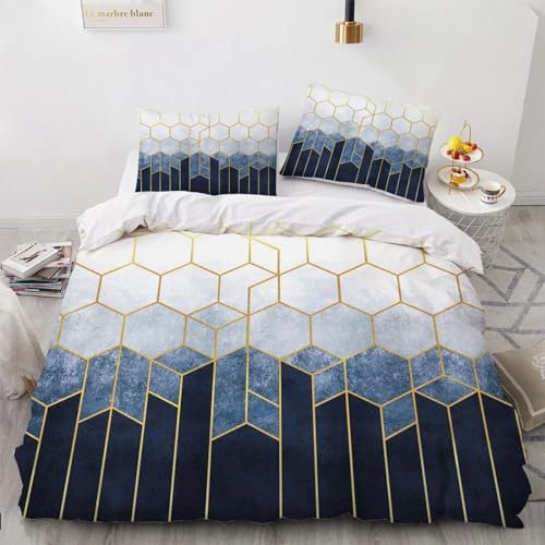 Nordic Modern Style Bettbezug-Kissenbezug-Sets für Schlafzimmer, King-Size-Bett, Wellenform-Bettwäsche für Zuhause, Bettwäsche-Sets 220 x 240 cm + 40 x 80 cm x 2