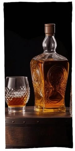 WYUSPGK Badetuch, Whisky-Bierbilder, bedruckt, Badetuch, schnell trocknendes Handtuch, Polyester, saugfähiges Badetuch, weiches Badetuch