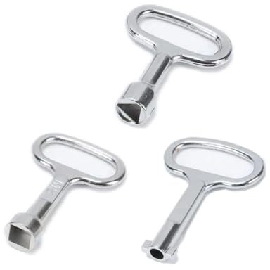 UEAVOID 3 Piezas Multiusos, Universal, Para Contador de Gas y Agua, Cuadrada de Acero Inoxidable, Llave Cuadrada, Llave Plana, Caja de Contador de Agua de Gas, Llave Universal