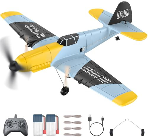 FTJKGH Avion Télécommandé 3 Canaux BF-109, 2.4GHz Avion RC avec 6-Axis Gyro Stabilizer, Avion Radiocommandé, Planeur RTF Planeur Volant Télécommandé Avion,RC Avion pour Adult Enfants