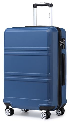 KONO Koffer Großer 28 Zoll Leicht ABS+PC Hartschalenkoffer XL mit TSA-Schloss Reisekoffer mit 4 Rollen Rollkoffer 75×48×30cm, Dunkelblau