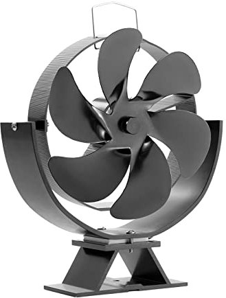 Lot de 6 ventilateurs noirs en alliage d'aluminium pour poêle à bois