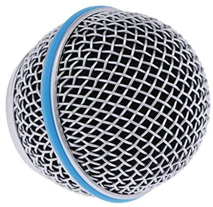 Testina di ricambio per microfono in rete di acciaio con schiuma interna per Shure Beta 58A SM58 PG58 – durevole, qualità del suono chiara