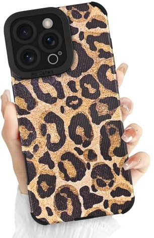 Newseego Case for iPhone 16 Pro Max Aesthetic Brown Leopard Print Pattern Girls Women Phone Cover Soft Slim Silicone All-inclusive Lens Shockproof Thickened Bumper Corners Design for iPhone 16 Pro Max