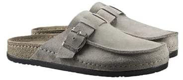 Simba ROK Women’s Slipper, with Gel Massage Footbed, For Indoor/Outdoor Comfort, Leather Moccasin Style – Grey – Size 7