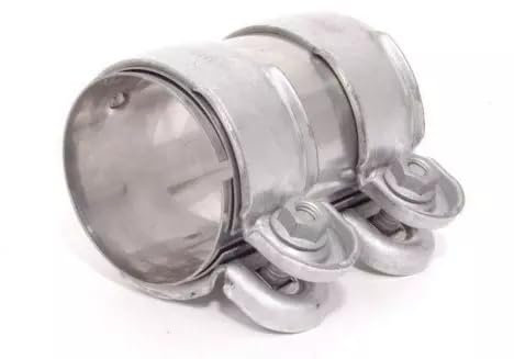 Partsdealers 1pc 55 x 95mm Exhaust Pipe Sleeve Connector Stainless Steel Clamp 1K0253141M, 893253139A Compatible with Audi A1 A3 A4 A5 A6 A7 Q5 Q7 VW Golf Polo Passat Skoda Octavia SEAT Leon etc.