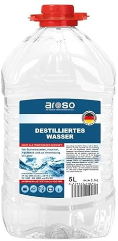 aroso Destilliertes Wasser 5L chemisch rein entionisiert
