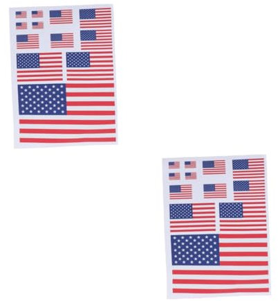 PartyKindom 2 Sets Aufkleber Mit Amerikanischer Flagge Stoßstangenaufkleber Autoaufkleber Autoaufkleber Sternaufkleber Flaggen Autodekor Dekoration Nagelaufkleber Festival