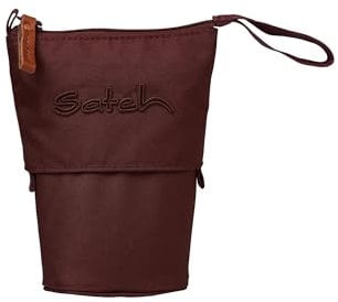 satch Pencil Slider extra groß inkl. Trennfach Reißverschlussfach Stiftehalter Geodreieck Sichtfenster für Stundenplan Nordic Ruby - Beere