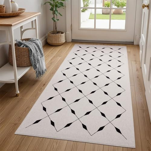TUKDAK Teppich Läufer Flur rutschfest 80x150cm, Weben Küchenteppich, Waschbar Flurläufer Modern, Teppichläufer, Küchenläufer, Flur Teppich, Flurteppich für Küche, Eingang, Wohnzimmer, Korridor