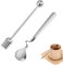 2 Stück Honiglöffel Edelstahl,Hängender Marmeladenlöffel,Jamlöffel Sirup Stick Dipper,Honig löffel,Rührlöffel und Sticks,Rührer Gerader Griffstab,Honigspender,löffel Langer Stiel für Marmelade,Joghurt