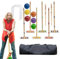 Générique Croquet Set, 6 Players Outdoor Family Games, Portable Wooden Sports Set, Reusable Wooden Bowling Kit for Lawn, Backyard, and Park, 1.89 x 8.07 inches (6 Pieces in Total)