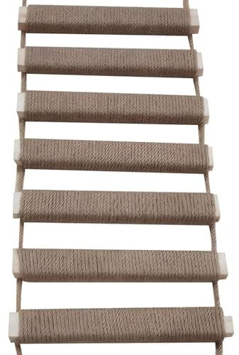 HoveeLuty Cat Ladder 10x39 Inch Hanging Wooden Cat Bridge Wrapped with Linen Rope Scratch Resistant Ladder for Indoor Cats Supplies Scratching Post Climbing Frame for Indoor Cats