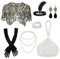 Ginkago 20er Jahre Accessoires Damen 20er Jahre Charleston Kostüm Perfekte für 20er Jahre Kostüm Damen, Karneval, Halloween (Schwarz-7PCS)
