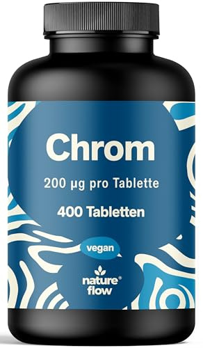 Chrom Tabletten hochdosiert – 400 Tabletten –200 mcg Picolinat pro Tablette | Chrom-Picolinat – vegan, produziert in Deutschland, laborgeprüft