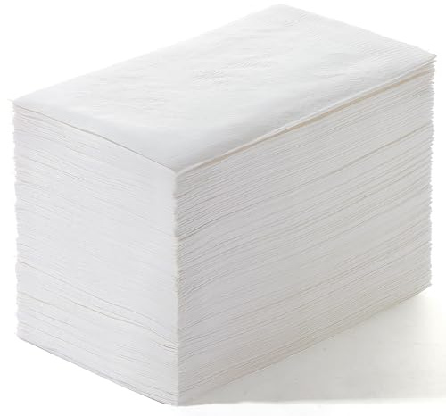 Paquete de 150 toallas de papel desechables de alta calidad de 2 capas, desechables, suaves, absorbentes, servilletas de fiesta, servilletas de boda para cocina, fiestas, cenas o eventos (blanco)