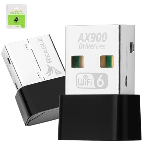 Reagle WiFi 6 USB Adapter AX900 – 900 Mbps WLAN Stick, 5GHz/2.4GHz Dual Band, WPA3, Nano WLAN Karte, kompatibel mit Windows 10/11, Plug & Play