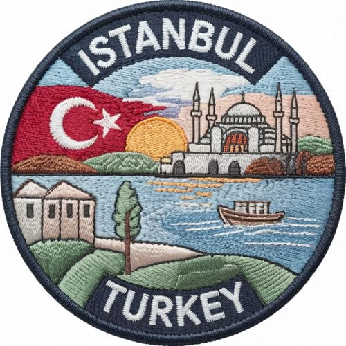 Istanbul_Turkey Patch (8,1 cm) Aufbügel/Aufnäher, Abzeichen für Reisen, Europa, Souvenir, Urlaub, Emblem, Urlaub, Rucksack, Gepäck, Geschenkflicken