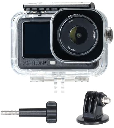 HSU 60M/196FT Waterproof Case Diving Accessories for DJI Osmo Action 6 | Underwater Shell Protective Cover Housing for Deep Diving Scuba Snorkelling with Action Camera Tripod Mount Adapter