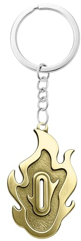 MEISH Flame Shape Alloy Keychain,Anime Cosplay Props Costume & Fashion Accessory, Retro Bronze Fire Emblem Key Ring, Durable Metal Key Charm for Backpack Car Key for Daily Use & Gifting