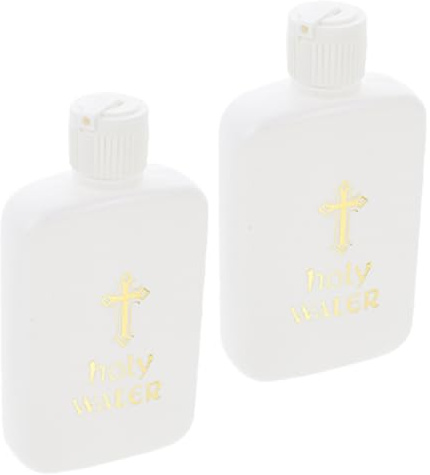 Homoyoyo 2 Pièces Bouteilles Eau Bénite Flacons Plastique Rechargeables pour Huiles Essentielles Cosmétiques Aromathérapie Décor Religieux