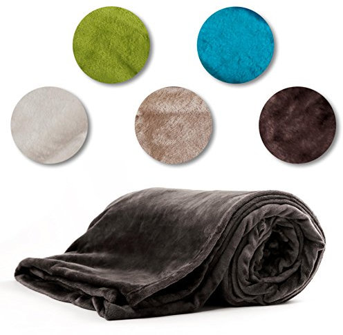 Estexo GmbH Hochwertige Kuscheldecke versch. Größen & versch. Farben wählbar - Tagesdecke, Bettüberwurf, Decke, Flanelldecke, XL, XXL,XXXL, 210x280, 220x240, 150x200 cm (150 x 200 cm/XL, Graphite)
