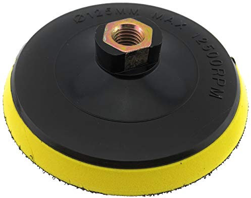 PRODIAMANT Aufnahmeteller 125 mm M14 – Flexibler Klett-Stützteller mit dämpfendem Schaum für Nass- und Trockenschleifen, Beton, Metall, Stein, Lack