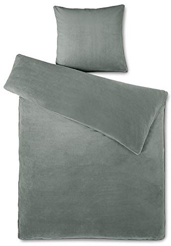aqua-textil Feelwell Bettwäsche 155 x 220 cm 2teilig Coral Fleece Bettbezug Thermo Flausch grau
