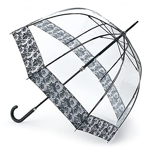 Fulton Birdcage 2 Luxus-Regenschirm mit Rosenmuster, 88 cm, Schwarz, Schwarz, 88 centimeters, Vogelkäfig 2 Luxe