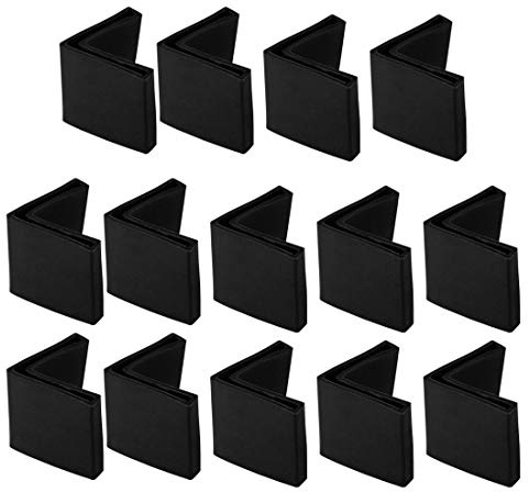 sourcing map 14stk 25mm x 25mm Winkel Eisen Fuß Pad L Form PVC Bein Deckel Bodenschutz Schwarz