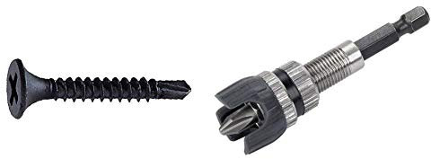 Schnellbauschrauben 3,5 x 35 phosphatiert, 500 g im Eimer & Wolfcraft 4055000 Schraubvorsatz für Innenausbau, grau