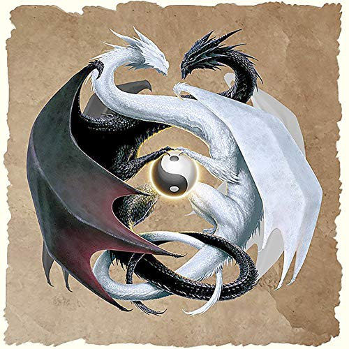 5D Diamond Painting Diamant Malerei Painting Bilder, Wowdecor Drachen Yin und Yang Full Set Groß DIY Diamant Gemälde Malen Nach Zahlen