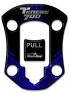 Resin Bike Adhesivos de Moto Compatibles con Yamaha Tenere 700 2019 Azul. Protección del Tapa del Tanque de Choques y Arañazos de Moto. Adhesivo 3D Resinado - Made in Italy