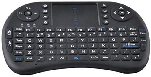 Lipa Mini drahtlose Tastatur Schwarz mit Airmouse/mit USB-Receiver/anschliessbar an jedes Gerät mit USB-Anschluss/Mit Backlight/QWERTY/Batterie wiederaufladbar mit dem gelieferten Kabel