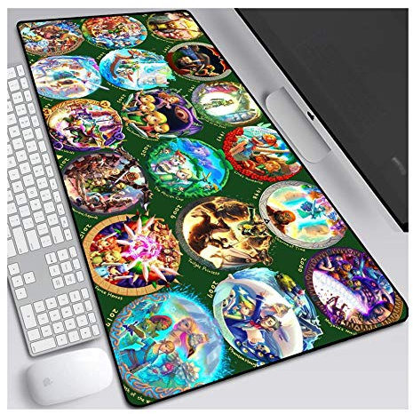 Tapis de Souris Anime The Legend of Zelda 800 x 300 mm, Tapis de Souris Clavier, Tapis de Souris de Jeu Professionnel XXL Grand étendu, pour Ordinateur PC, Q
