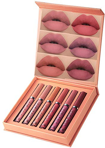 6 Farben Matte Flüssiger Lippenstift Wasserdichte Langlebige Matte Flüssigkeit Lipgloss Set Antihaft-Tasse Flüssiger Kosmetik Make up