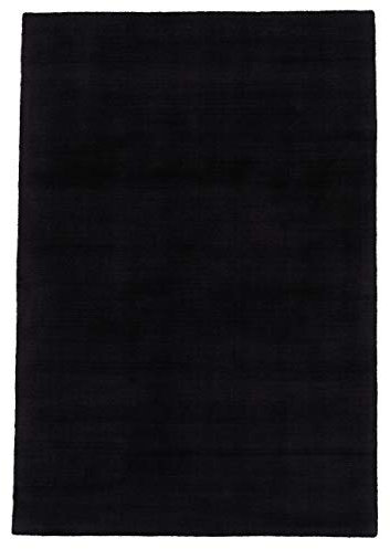 carpetfine Viskoseteppich AVA Schwarz 80x150 cm | Moderner Teppich für Wohn- und Schlafzimmer
