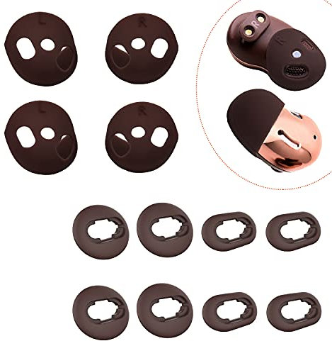 Luckvan Galaxy Buds Live Ear Tips Replacement Buds Live Ear Wing Tips Silicone Earbuds Cover Skin Cap Ear Tips for Samsung Galaxy Buds Live Case Cover Anti-Slip Fit in Charging Case(Brown+Brown)