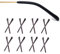 8 Pairs Eyeglass End Tips Ear Sock Pieces Anti-Slip Tube Replacement Tips Silicone for Thin Metal Eyeglass Legs, Black