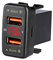 QC 3.0 Dual USB Enchufe,Toma USB Coche Empotrable Cargador Rápido de Coche Dual USB Pantalla de voltaje Ranura para tarjeta de coche original para Co=rolla 2007-2019