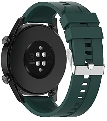 Vaporly UK 20mm Soft Silicone Garmin Watch Strap for Galaxy Watch 42mm/Garmin Vivoactive 3/Samsung Galaxy Active 2/Garmin Forerunner 245/245 Music/Vivomove HR/Forerunner 645 & 645 Music (Dark Green)