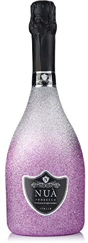 Prosecco in a Silver and Lilac Glittery Bottle