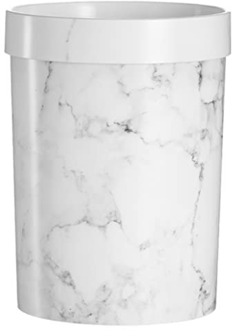 YMXWFC Papierkorb Kunststoff Mülleimer ohne Abdeckung, platzsparende Mülleimer mit Druck-Top-Ring, Dicker Mülleimer for Küche Wohnzimmer Badezimmer Abfallrecycling (Color : Small-White)