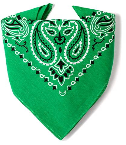 Karl Loven - Grün Bandana - Paisleymuster - 100% Baumwolle - Dicker Stoff - 20 Exklusivfarben