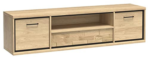 Marmex Mediolan M-13d - TV-Bank Sideboard Lowboard Fernsehschrank, 181 cm breit ; Mit Dekoration der Front, Eichenbrett, Dicke 19 mm
