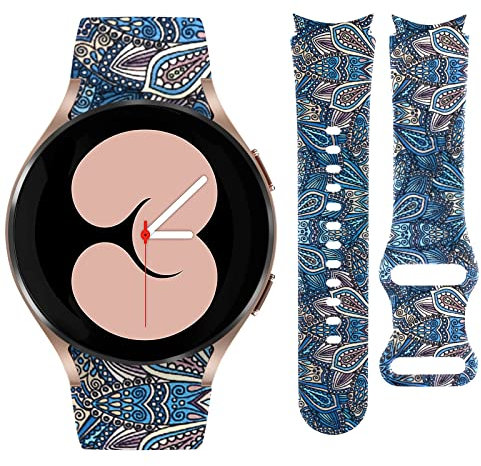 Vozehui 20mm Armband Kompatibel mit Galaxy Watch 7/6/5/4 40mm 44mm, Silikon Marmormuster Bedruckte Ersatzbänder für Samsung Galaxy Watch 7/6/5/4, Galaxy Watch5 Pro/Galaxy Watch 4 Classic 42mm 46mm